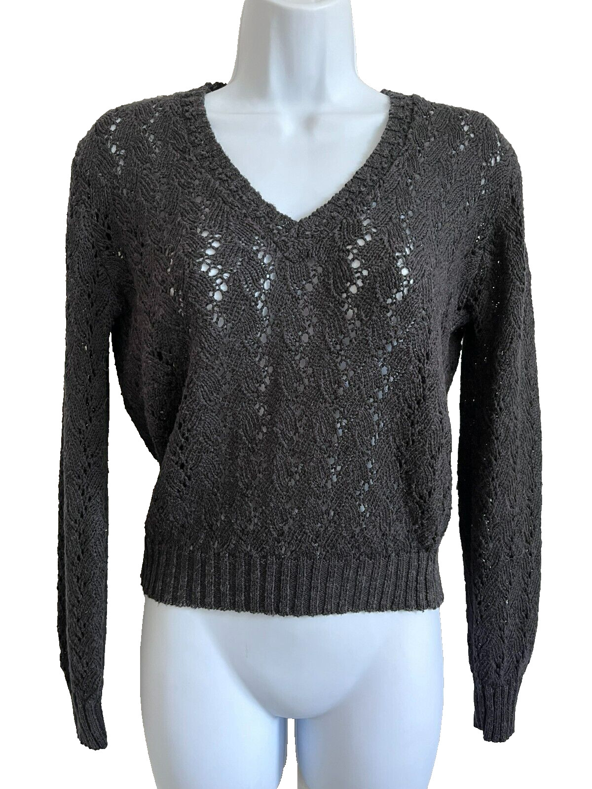 Beldoch Popper Size M Black Long Sleeve Knit Sweater Vintage