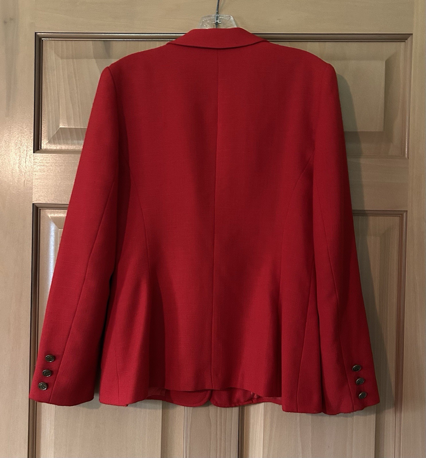 Vintage 80s Brooks Addition Vibrant Red Blazer Corporate Power Suit Jacket 9/10