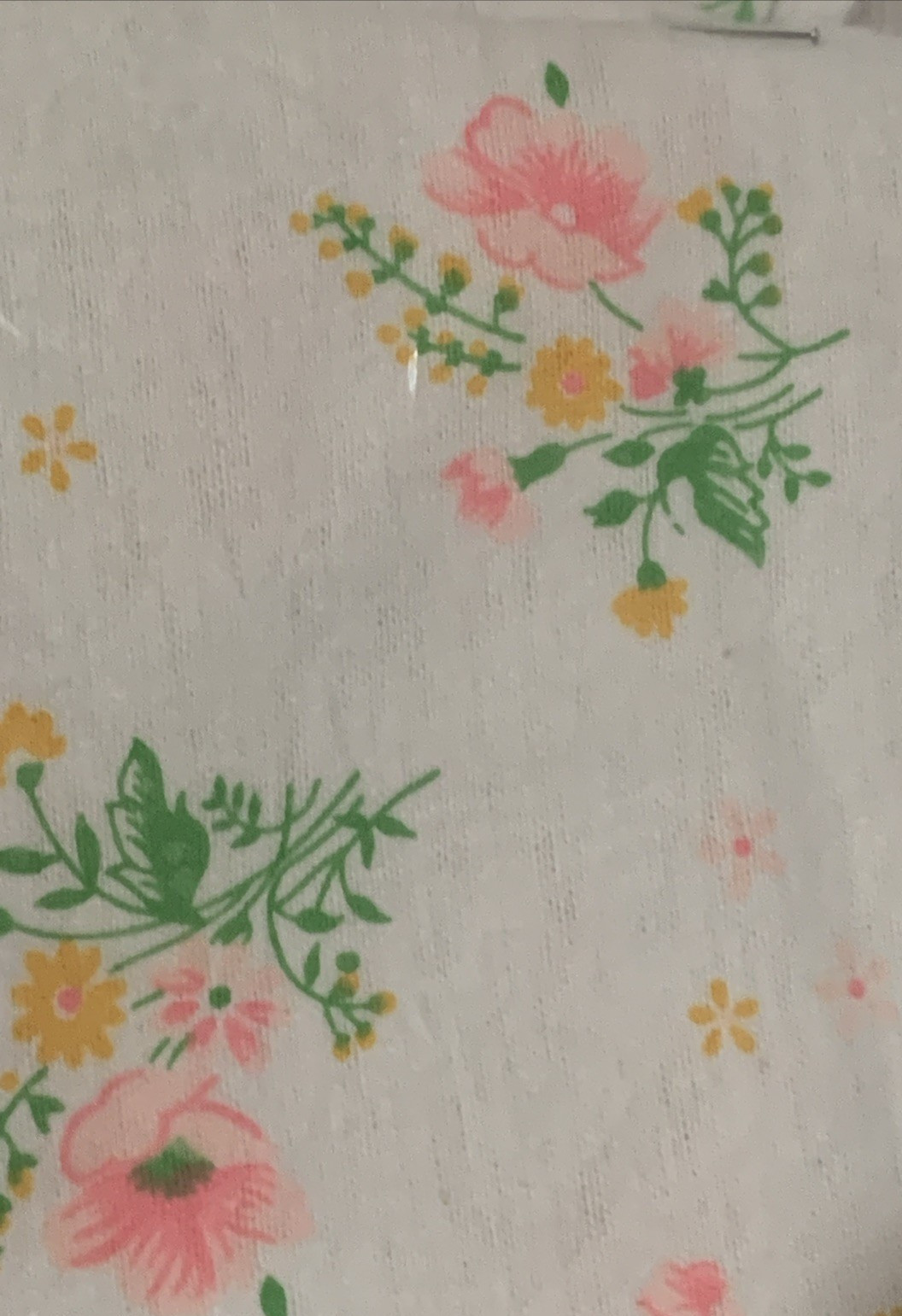 Vintage Sears Cotton Flannel Long Night Gown M Floral Design Peter Pan Style M