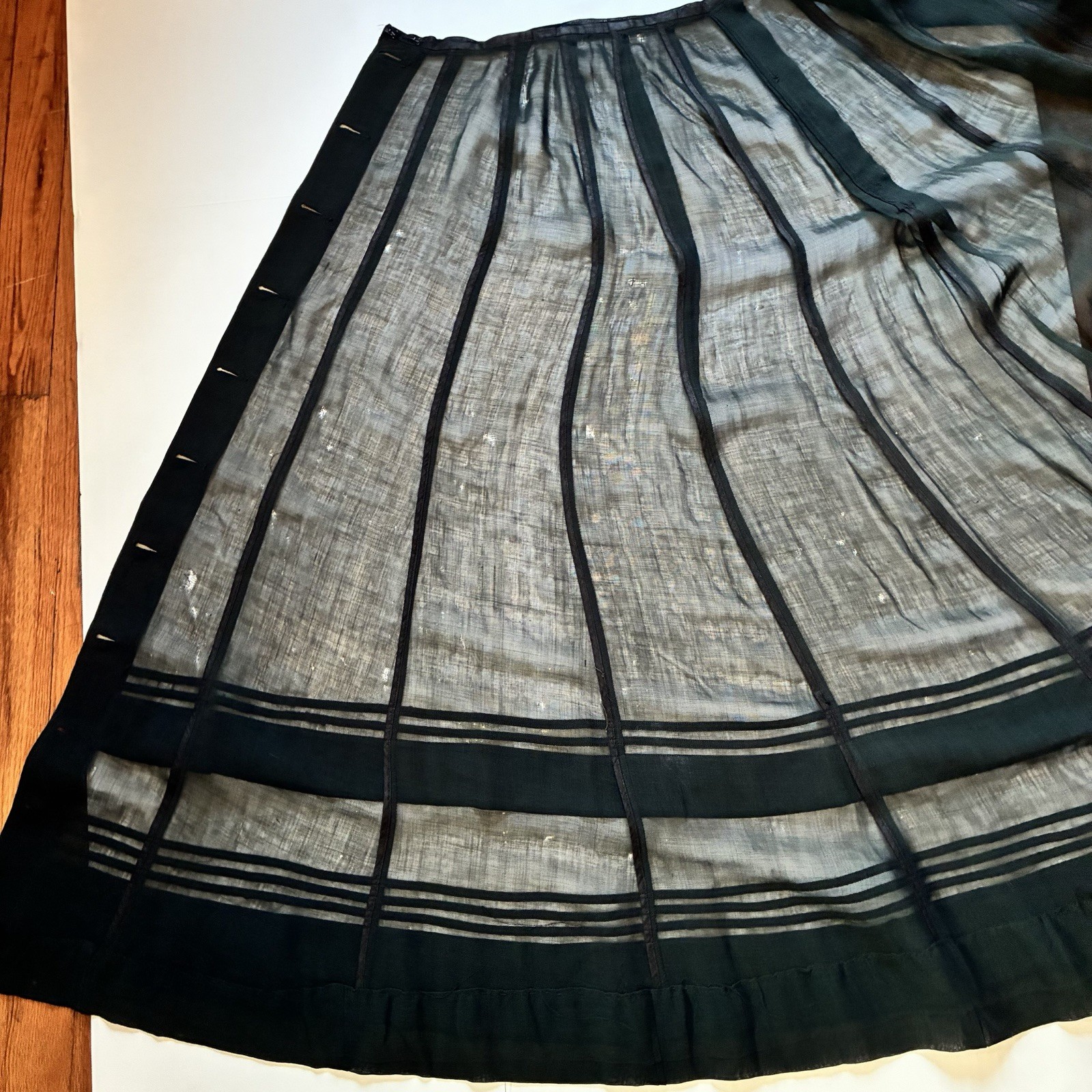 Antique Victorian Mourning Over Skirt Petticoat Overlay For Template