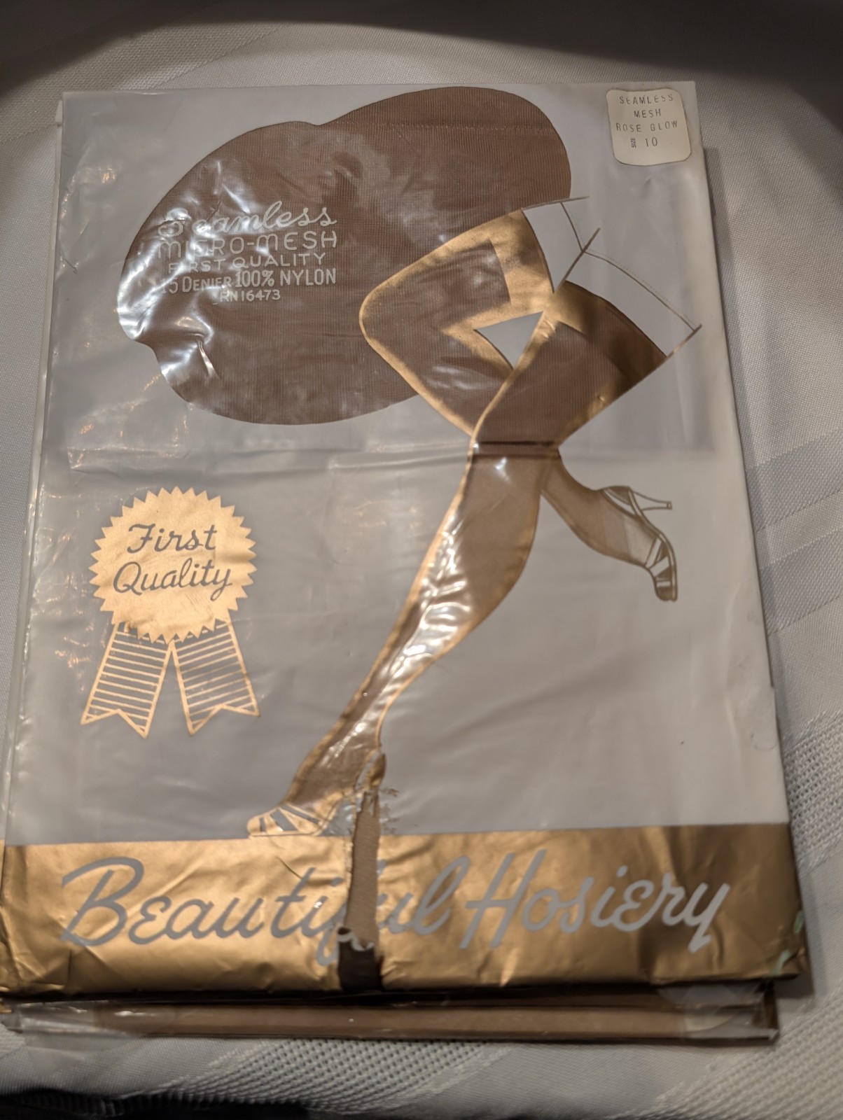 VTG Beautiful Hosiery Seamless Stockings Size 10 Rose Glow