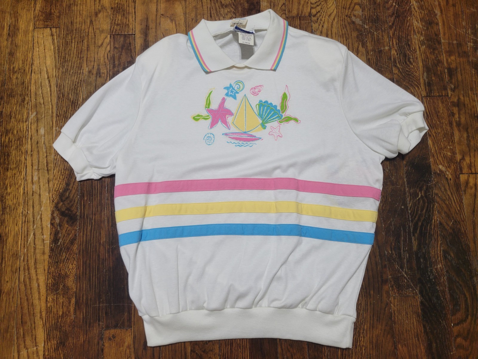 NEW NOS Vintage 80s 90s Cape Cod Sportswear Womens Beach Shirt Grandma