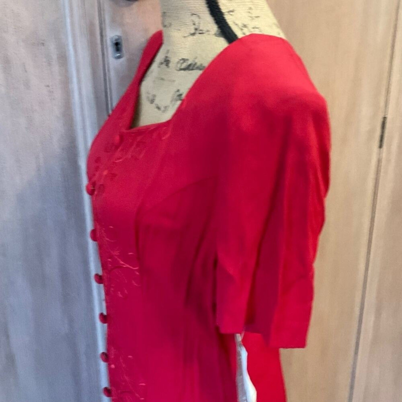 NWT Deadstock Vintage Casual Corner 90’s Red Midi Dress Pretty Woman sz 10
