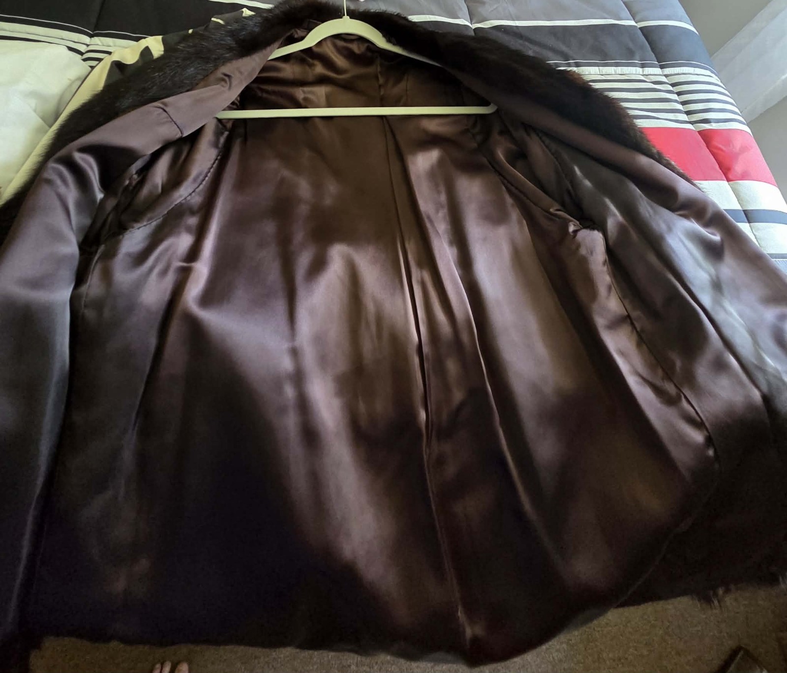 Vintage Real Mink Fur Stole Wrap Cape Dark Brown Mid-Century Hollywood Glamour