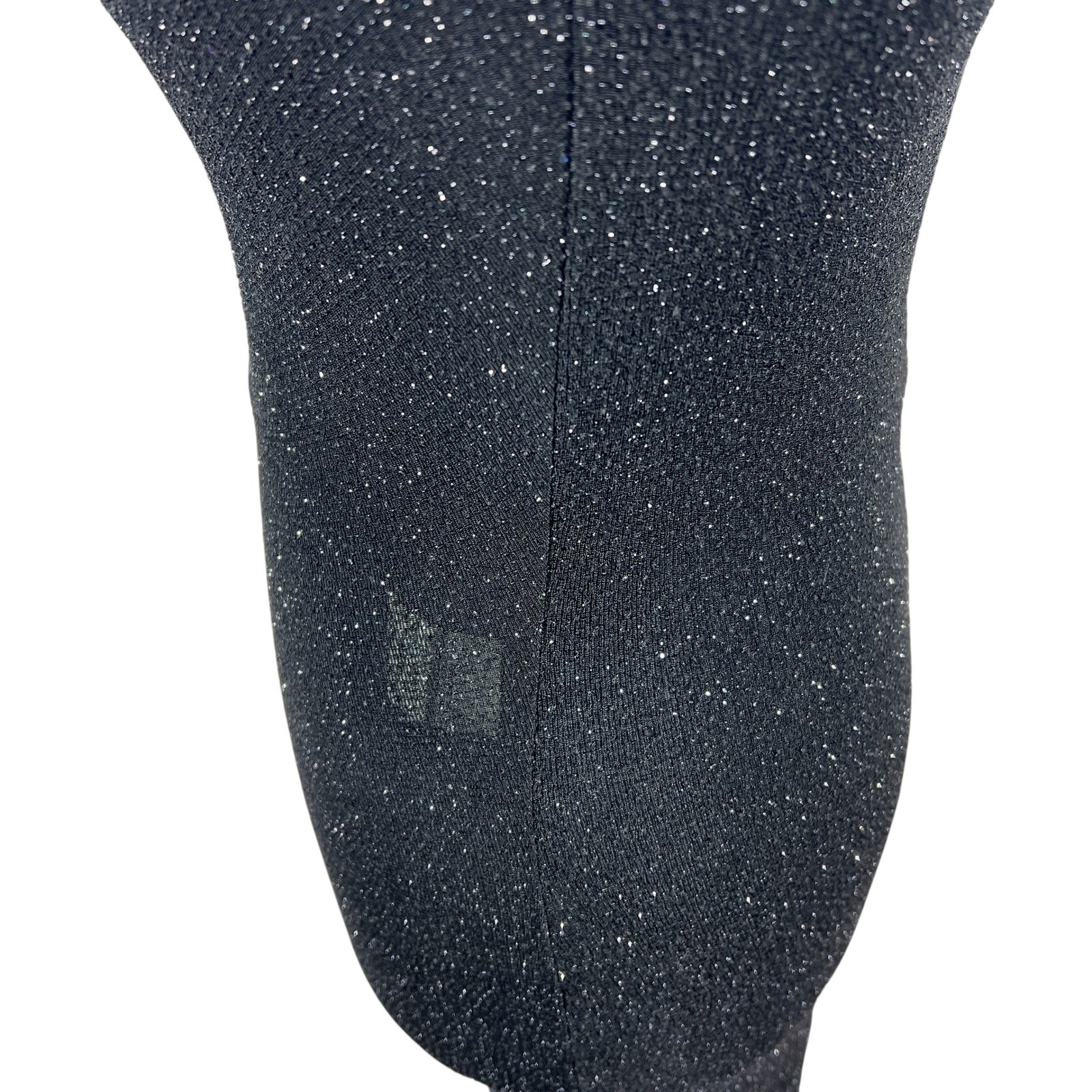My Michelle Vintage Halter Dress Small Black Silver Glitter Ruched Y2K Fairy USA