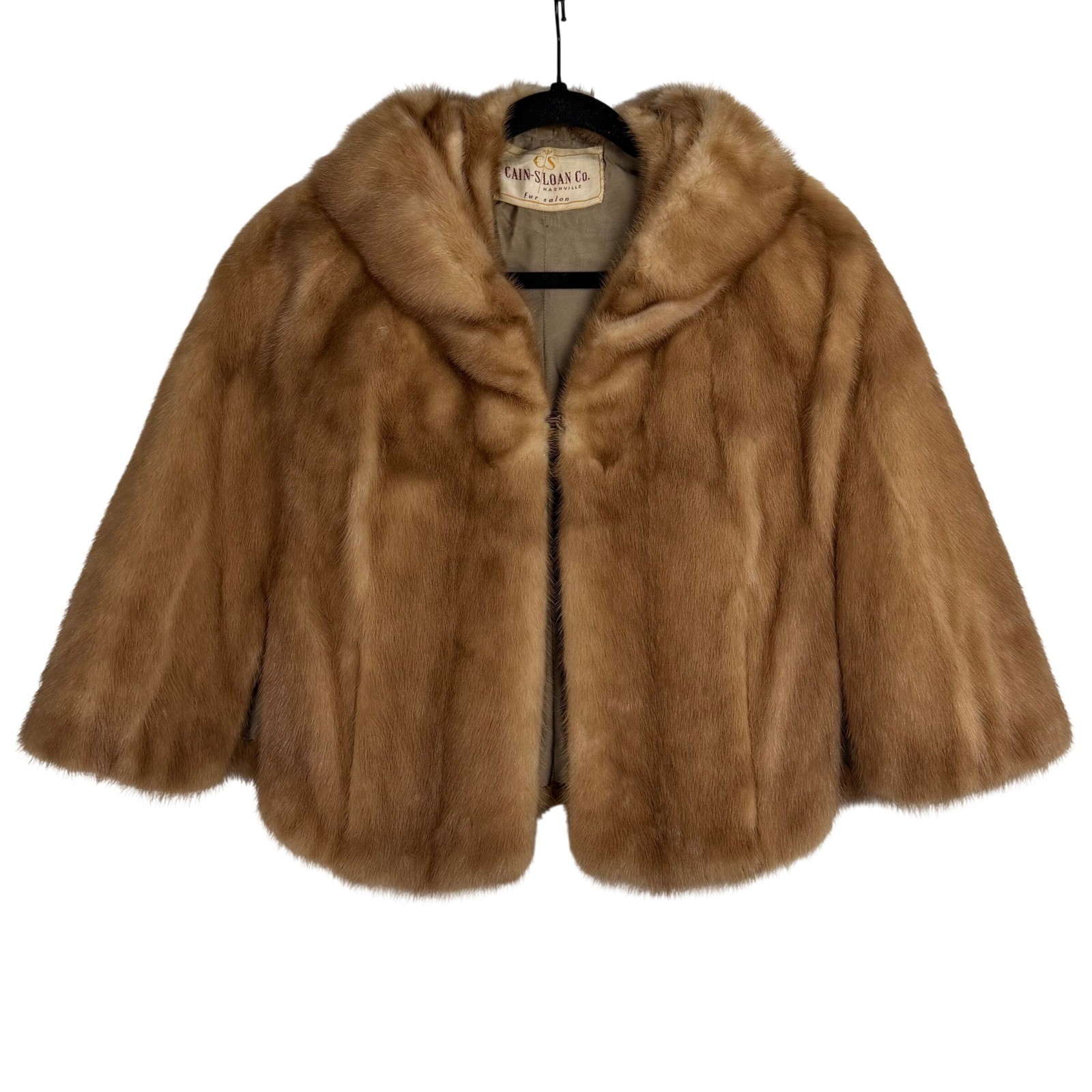 Vintage Cain Sloan Nashville Custom Mink Mobwife Old Hollywood Glamour Caplet