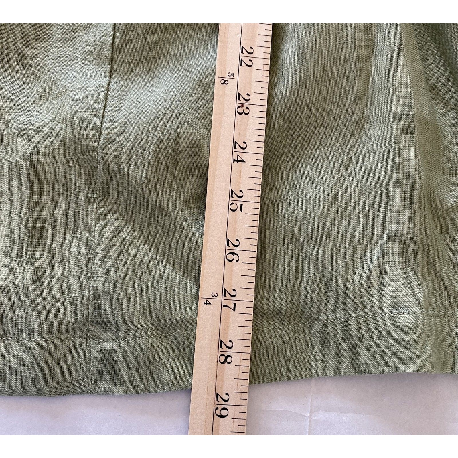 Dressbarn Linen Safari Jacket Green 3/4 Sleeve Button Lightweight Sz 22/24