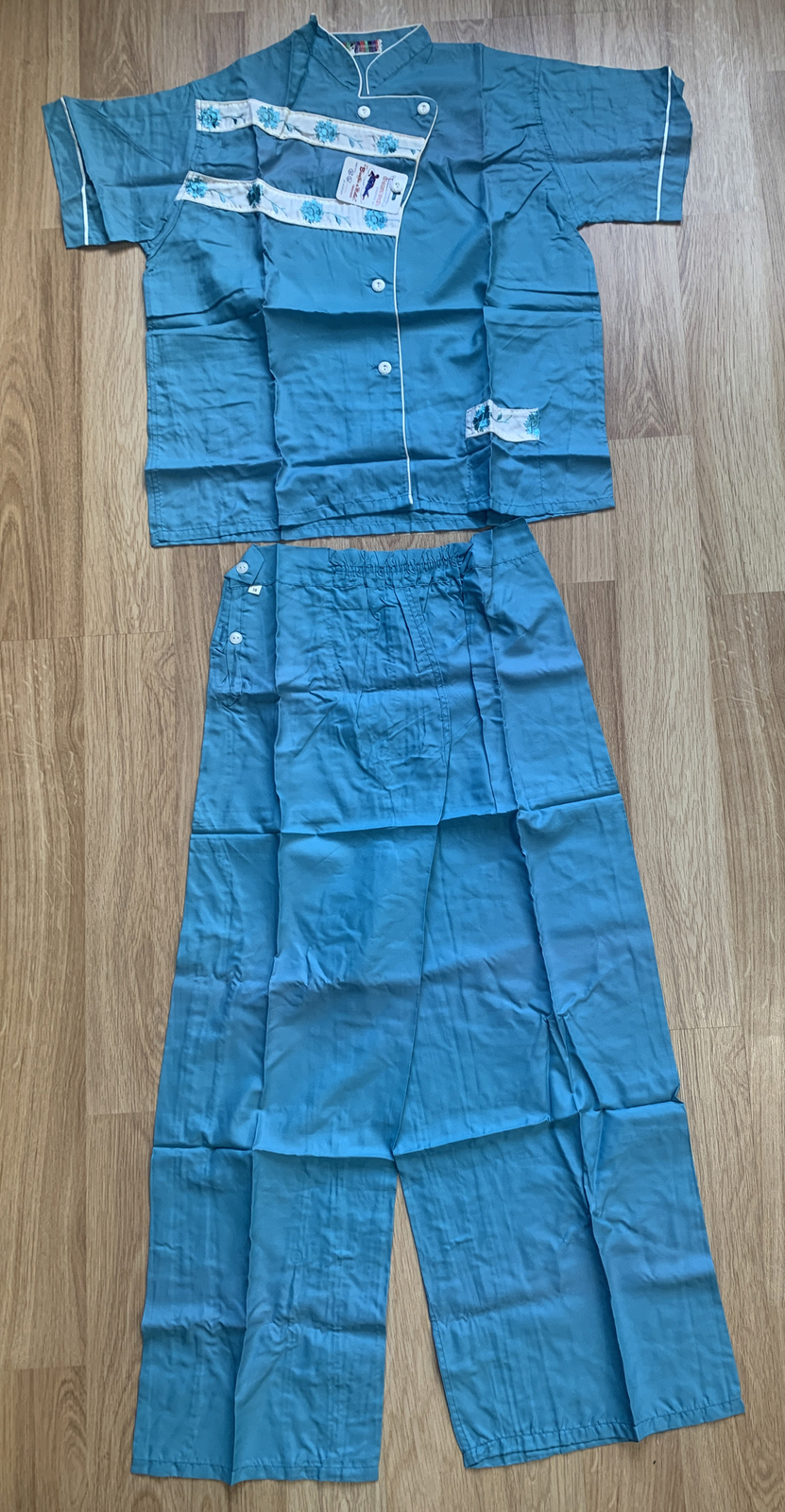 Vintage 1970’s Dream Wear Lingerie Pajama Set (Blue Floral)