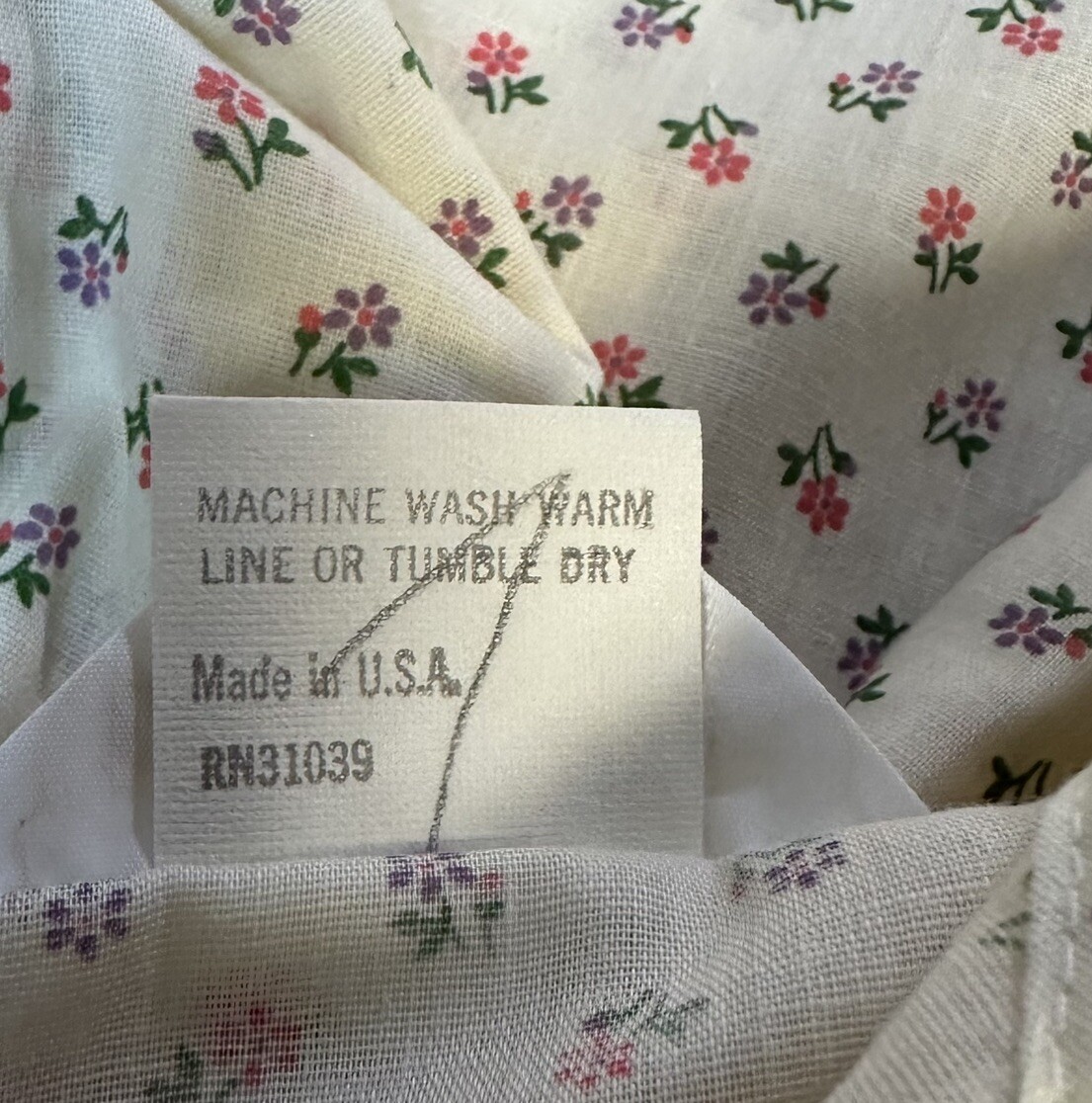 Vintage Dainty Floral Cotton Lace House Dress Nightgown Snap Button Front M