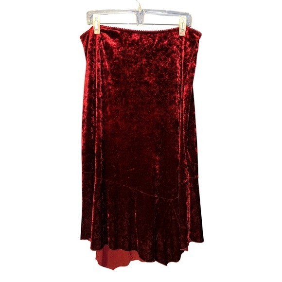 Y2K Fashion Bug Crushed Velvet Fairycore Midi Skirt Whimsigoth Grunge Womens XL