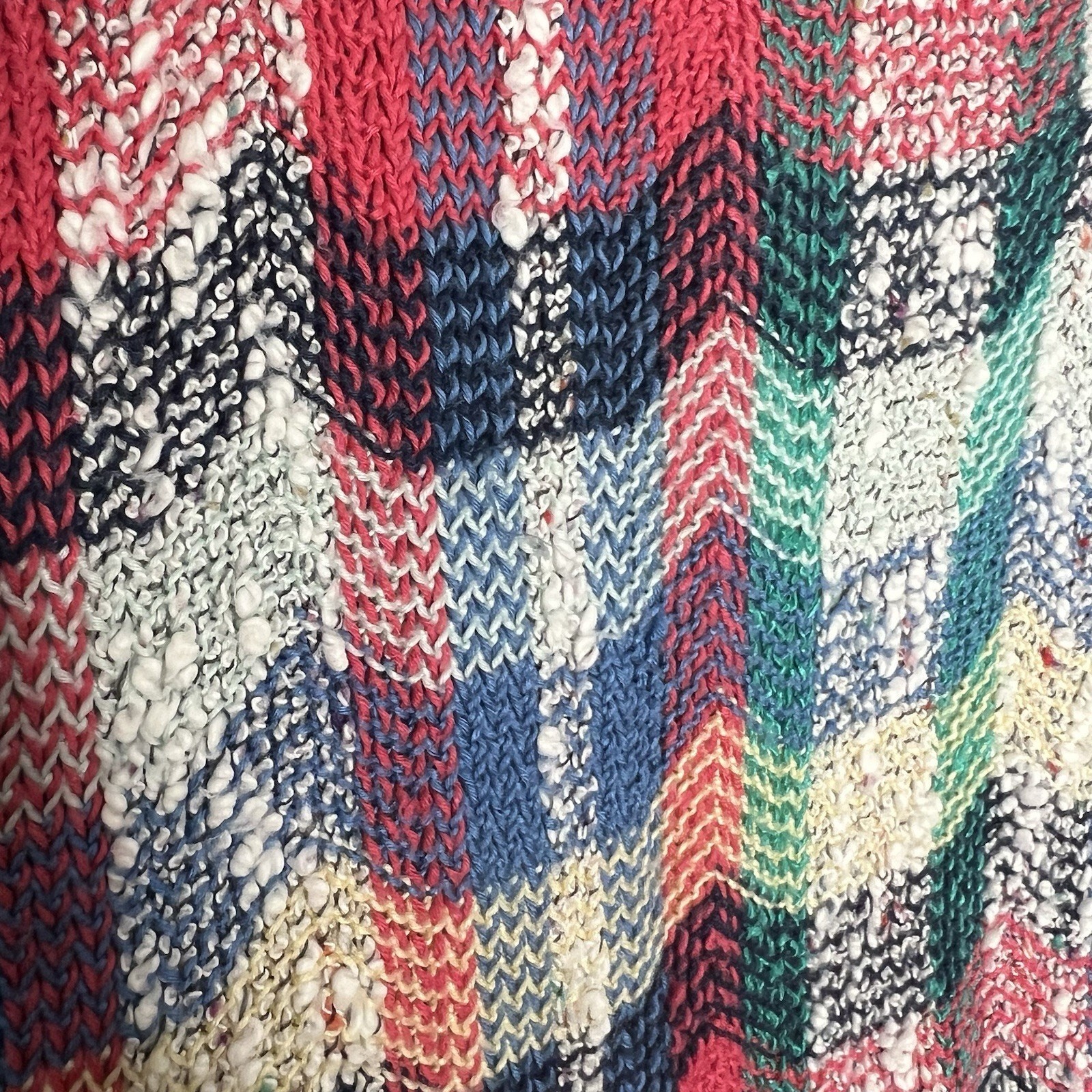 Vintage 80s LeRoy Knitwear Sweater Sz L Collared V Neck Textured Preppy Academic