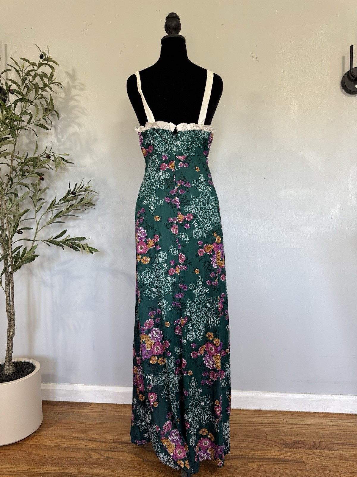 Vintage 60’s 70’s Floral Maxi Dress Ruffle Hem Babydoll Boho Hippie Grunge Fairy