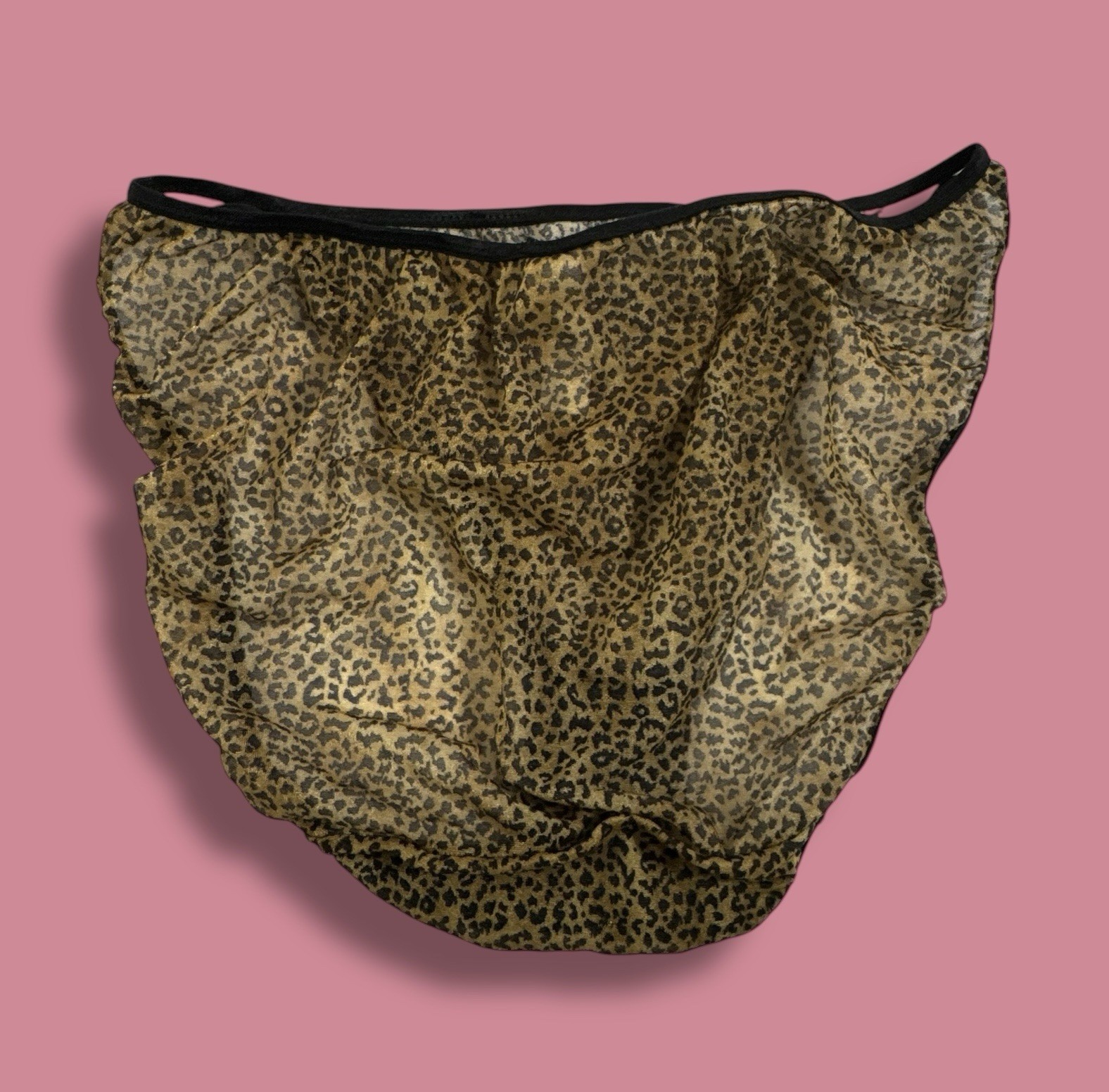 Vtg Victoria’s Secret size Large Double String Bikini Panty Leopard Cheetah