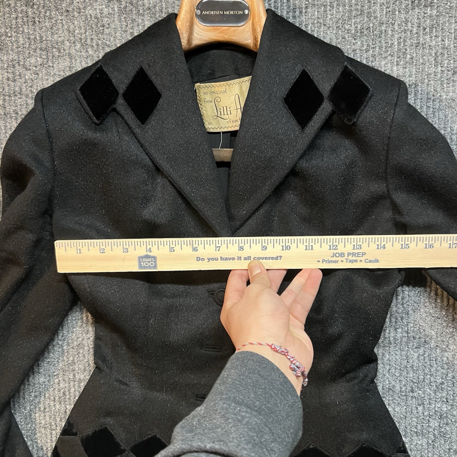 Lilli Ann San Francisco Mohair Wool Blend Blazer Coat Sz Small Hourglass VTG 40s