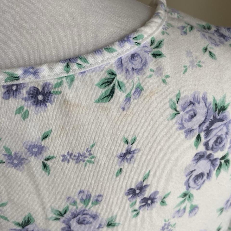 Vintage White Floral Mini Sleep Dress