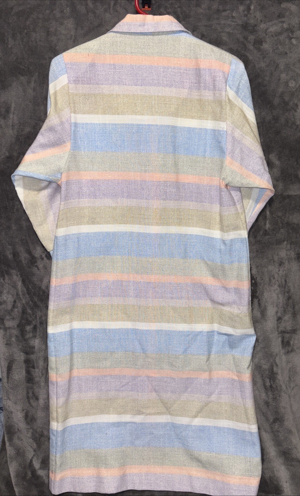 Vintage 70/80s Leslie Fay Dress 10 Water Pastel Shirt Dress Union Made Grandma