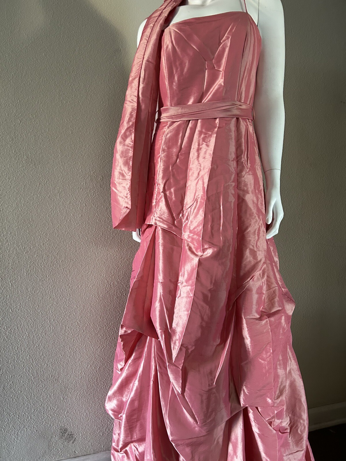 Vintage Orange Ball Gown With Shawl By Let’s Fashion Size M