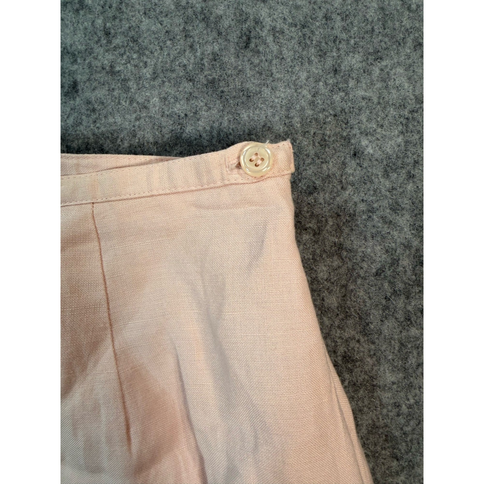 Adolfo Studio Vintage Pink Linen Blend Maxi Skirt Side Slit Petite 6 SK069
