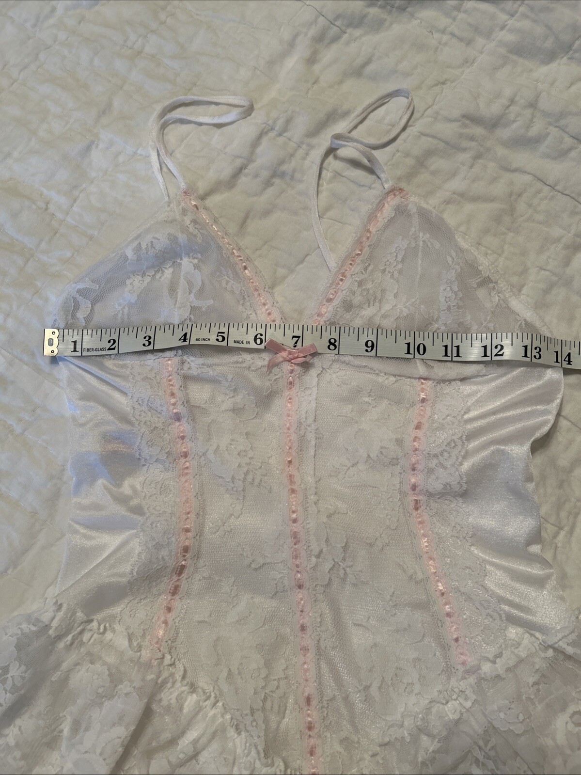 VTG Avon Fashions Women’s White Lacy Negligee Lingerie Teddy Medium USA