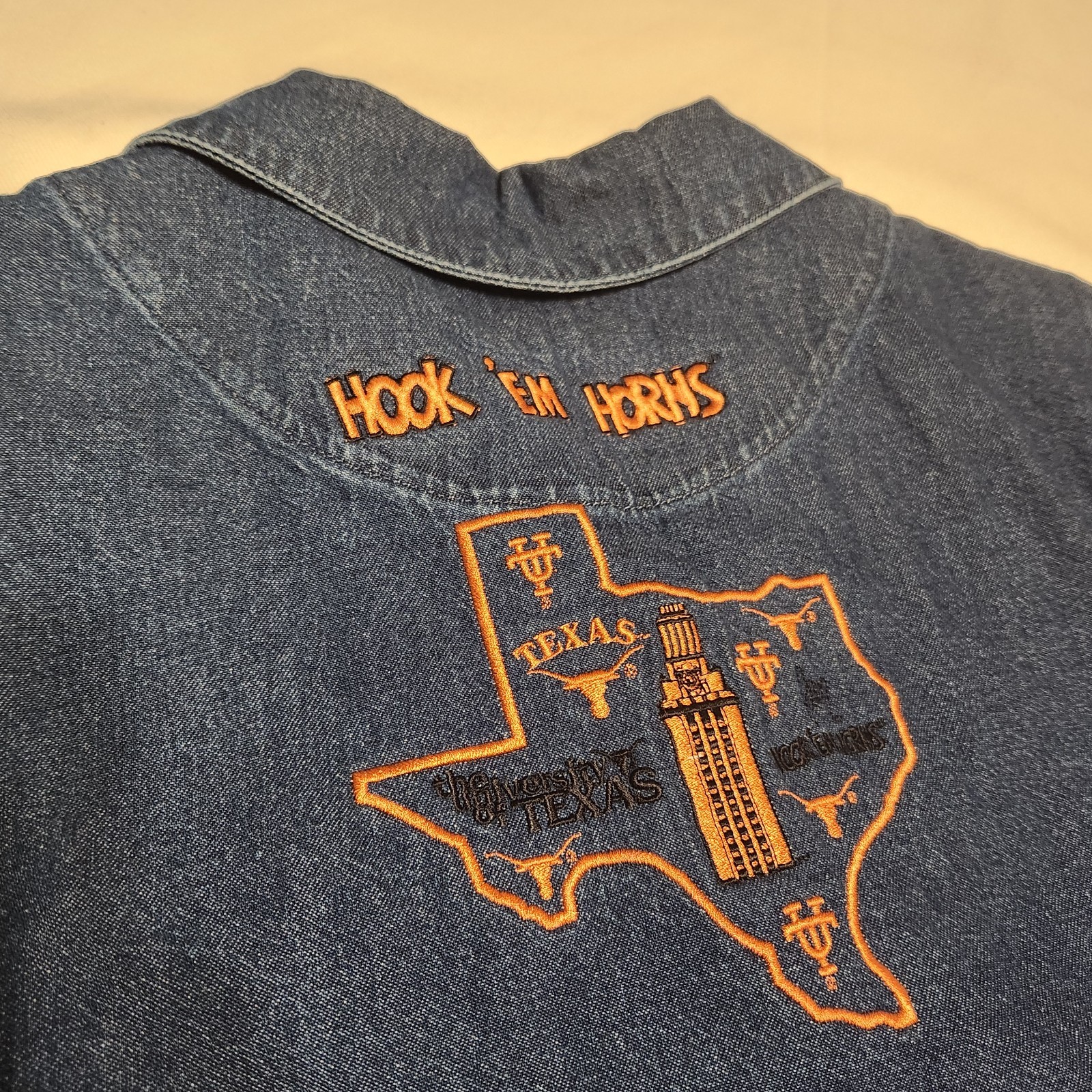 Vintage 90s Gotcha Covered Texas Embroidered Denim Jacket Womens M