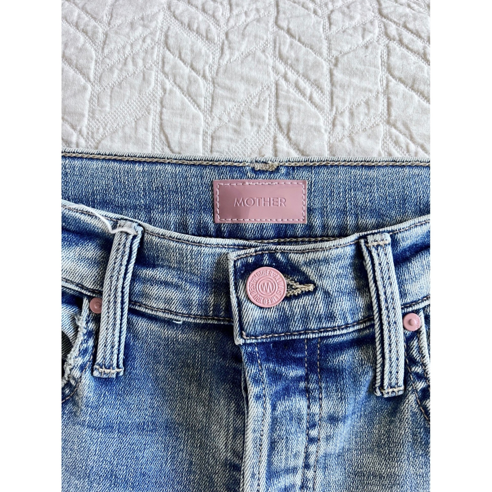 MOTHER The Tomcat Roller Ankle 27 Light Blue Jeans Wide Leg Crop