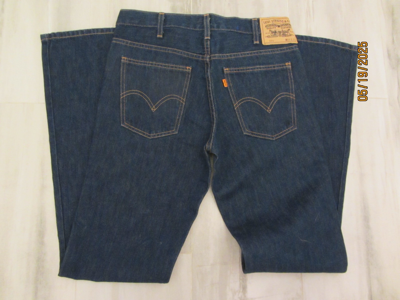 LVC Levi’s 684 Bell Bottom Orange Tab Flare (2013), USA Made, 29×34, EUC, $299