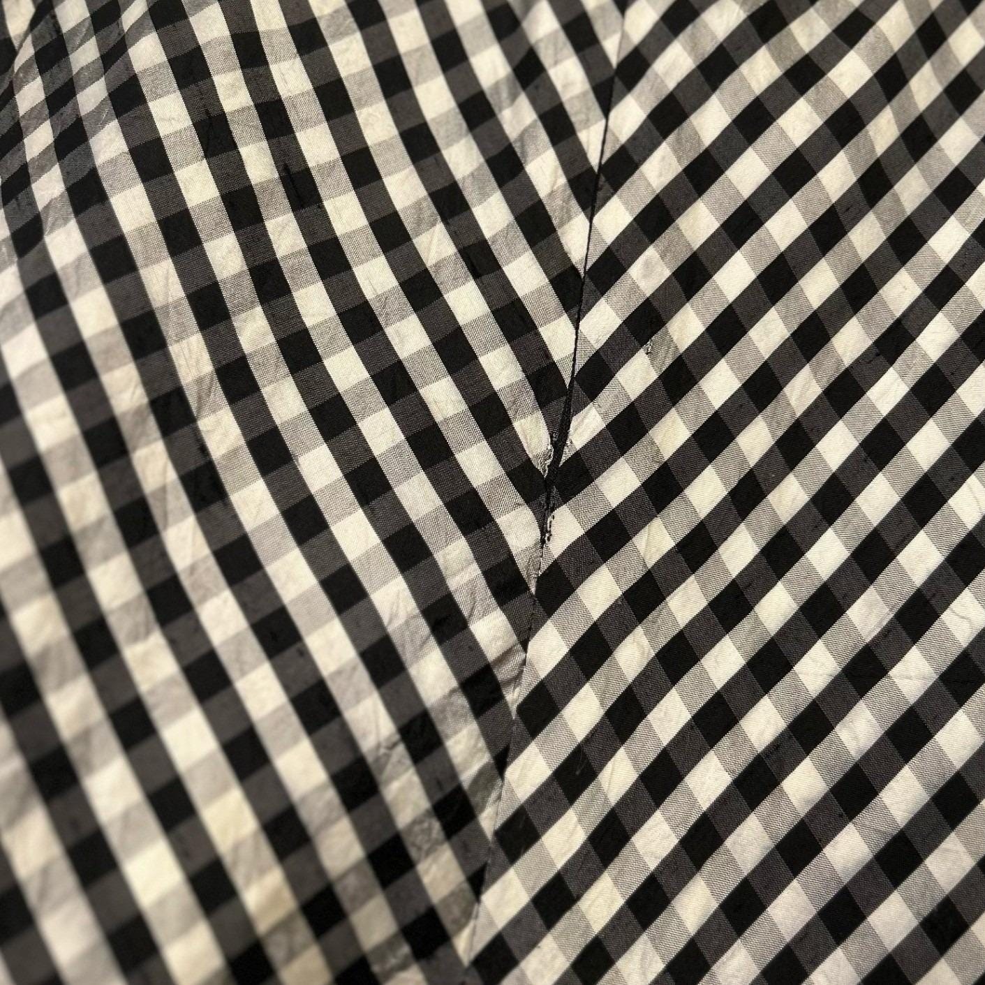 Vintage Maria Casero 90s Silk Gingham A-Line Skirt S Tulle USA Made Fairy Grunge