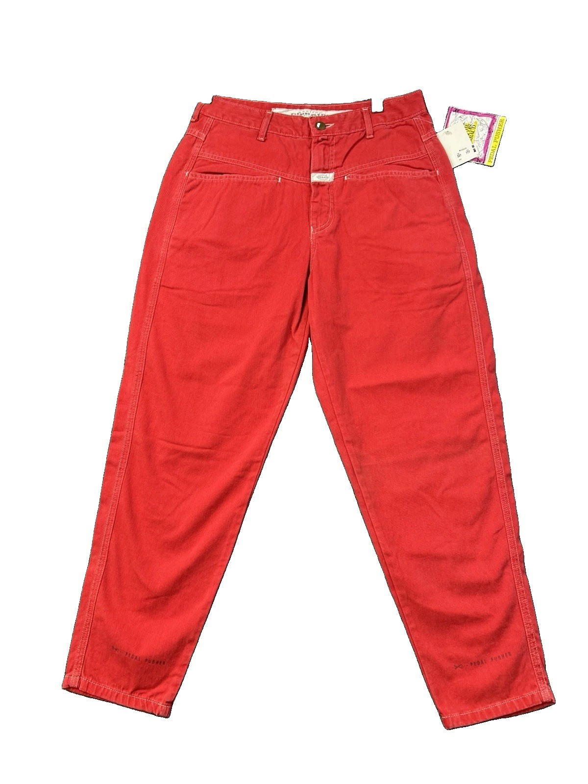 Pedal Pusher’s Vintage Red Size 9-10 100 % Cotton Made In USA