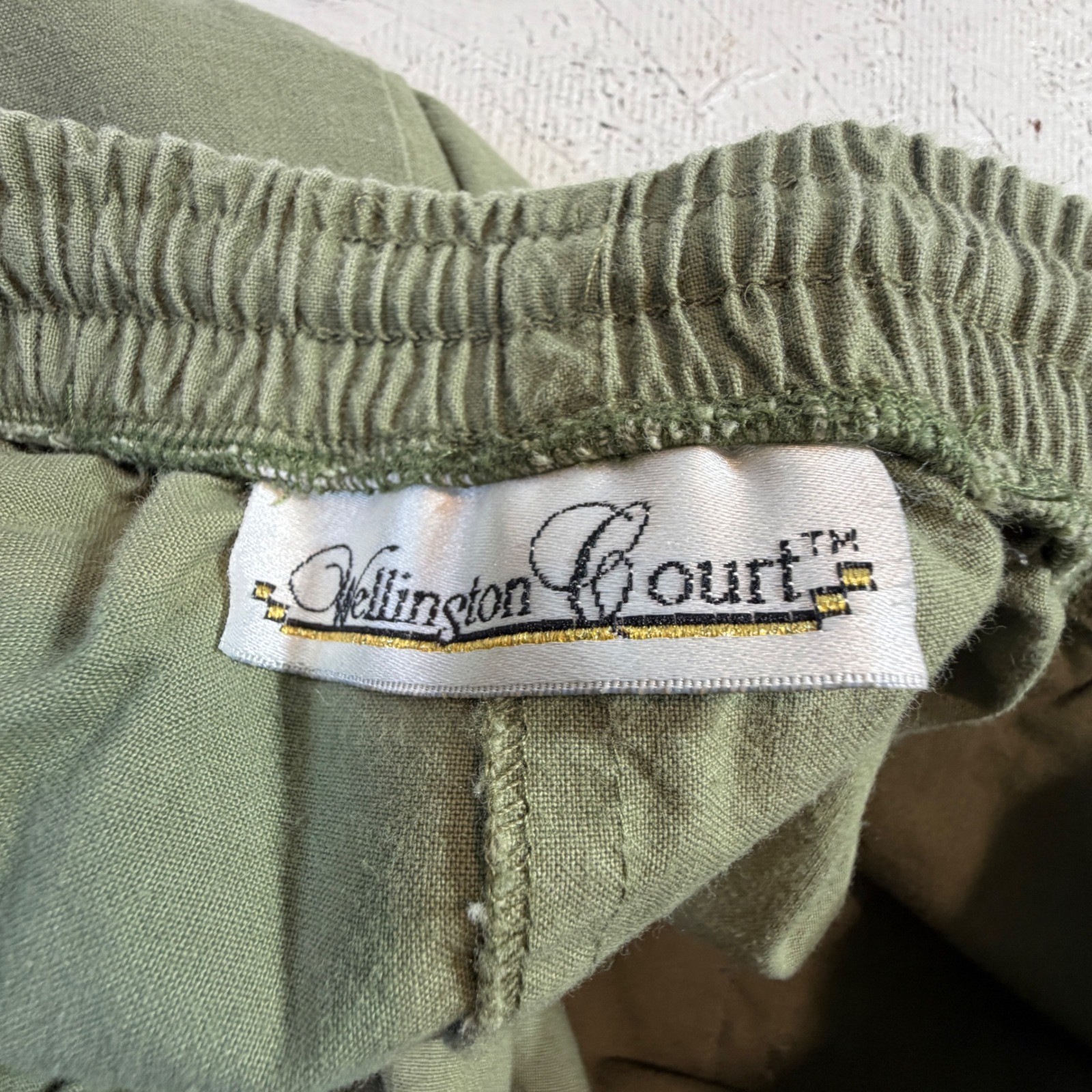 Wellington Court Cotton Skirt – OS Green Denim Patch Upcycled