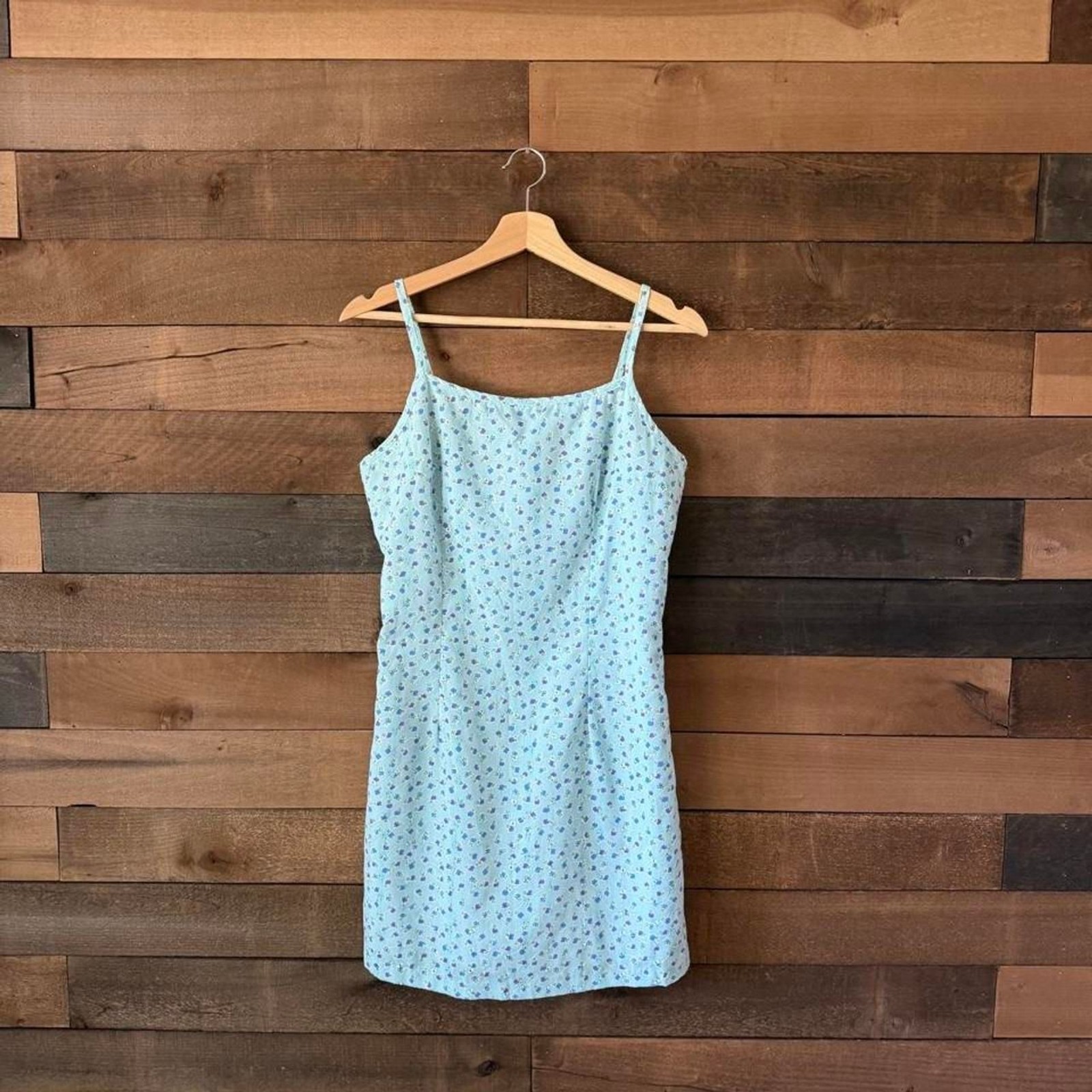 Y2K Secret Garden Blue Ditsy Floral Mini Slip Dress