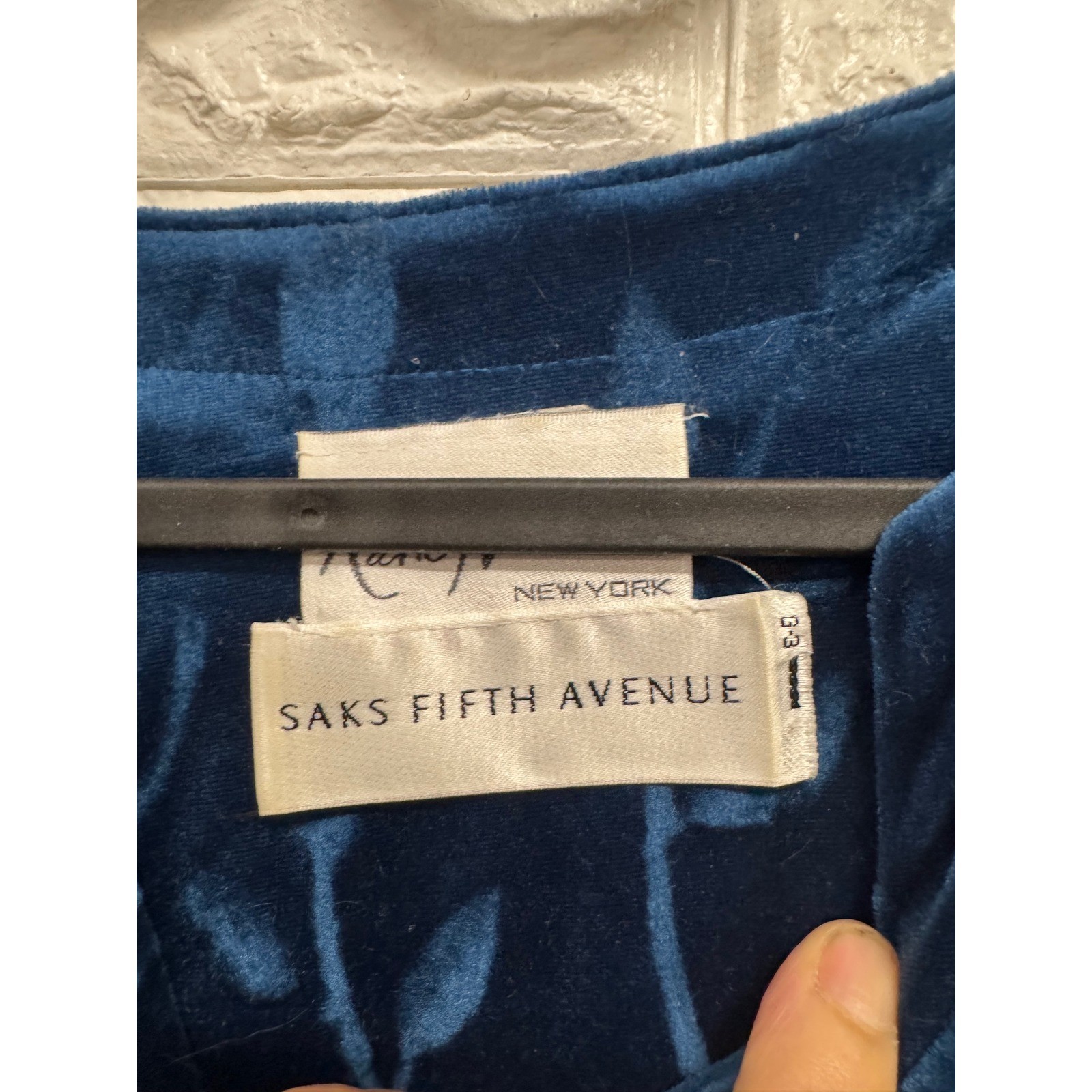 Ruth Norman Saks Fifth Avenue Vintage Navy Blue Velvet Leaf Maxi Dress Caftan
