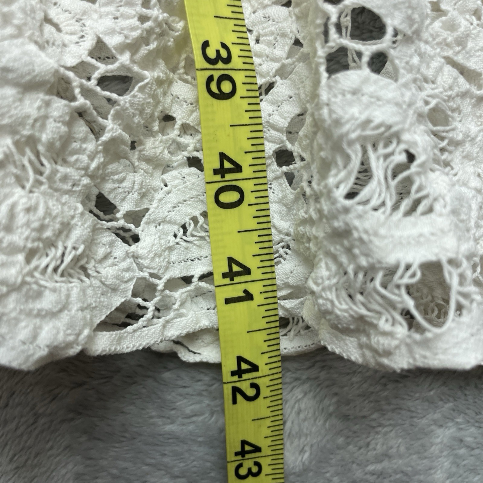 Vintage Birds Peking Handicraft Battenberg Lace Dress Size 6 White Basque Waist