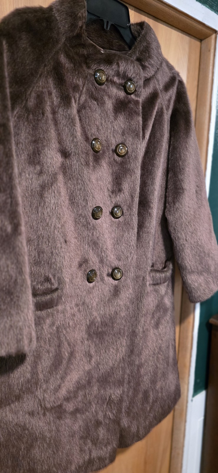 Vintage McKelvey’s Youngstown Ohio Real Fur Coat Brown Double Breasted 37” ILGWU