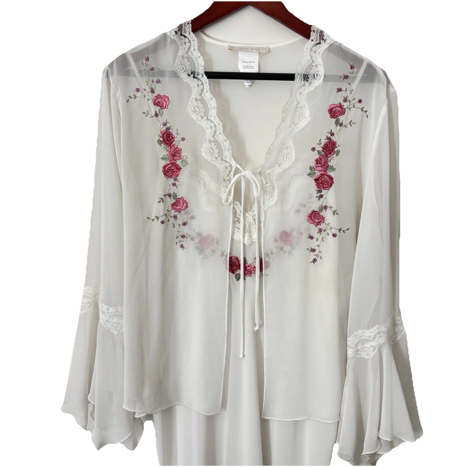 Women’s Ivory Nightgown & Robe Lingerie Set SZ L- New w/Tags California Dynasty