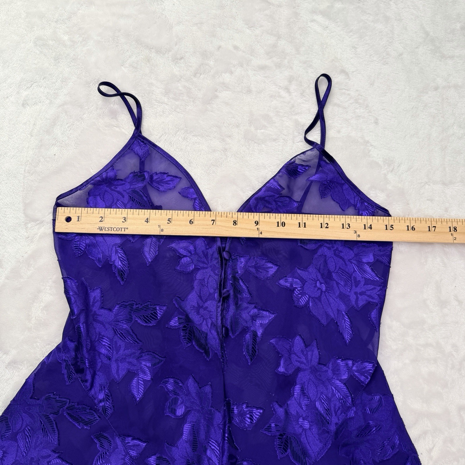 Vintage Gold Label Victoria’s Secret Sheer Embroidered cami bodysuit in Purple
