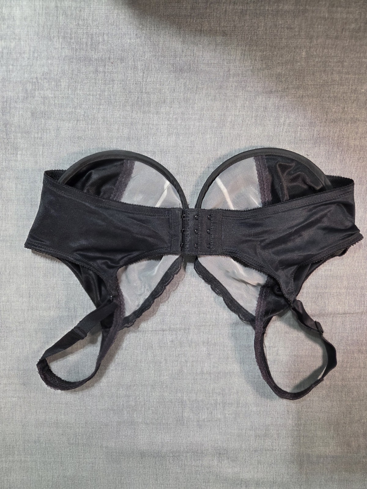 JC Penney Adonna 38D Vintage Black Lace Underwire Bra Retro Burlesque