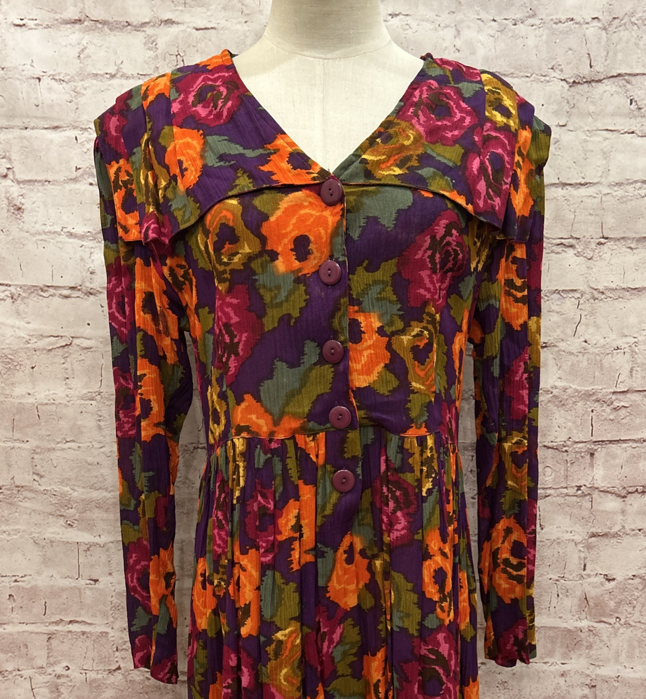 Vintage PASSPORTS OF PIER 1 IMPORTS Womens Dress S Cottage Core Floral 90’s