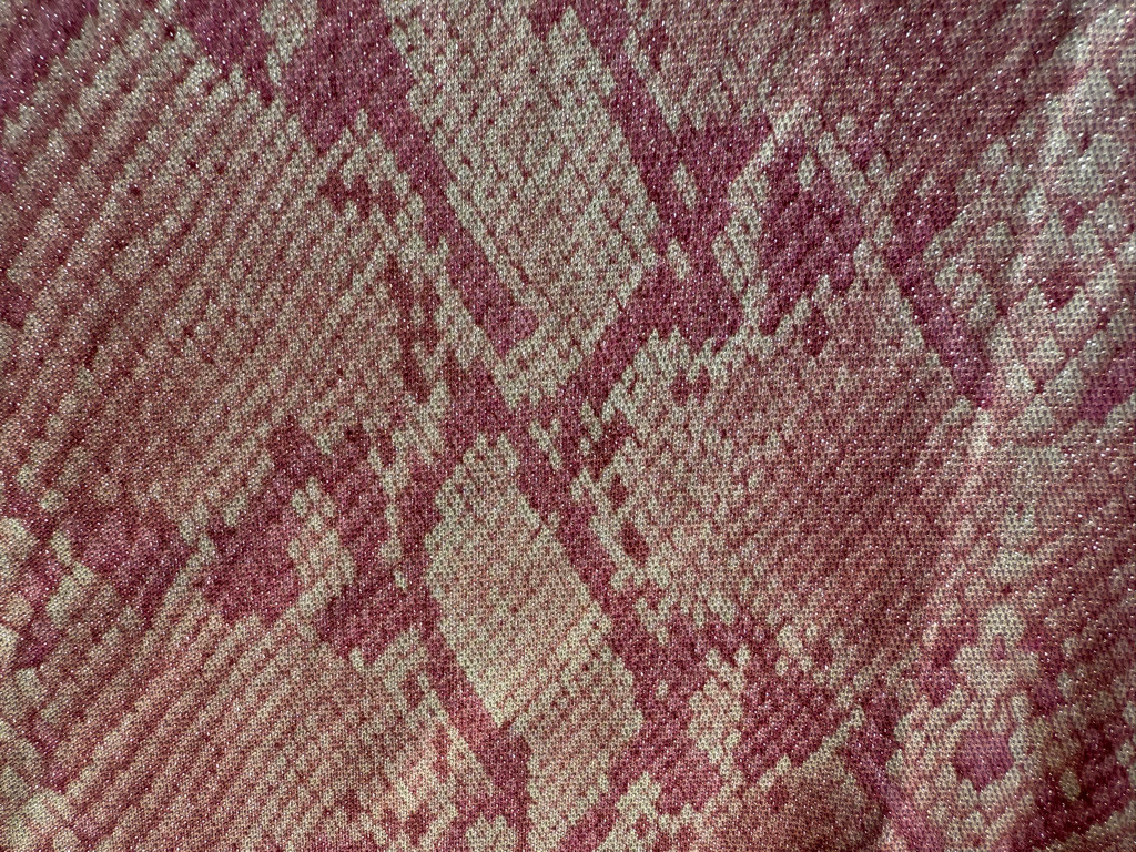 Vintage MK Collection Michel Klein Itokin Pink Snakeskin Glitter Top Sz 38 Japan