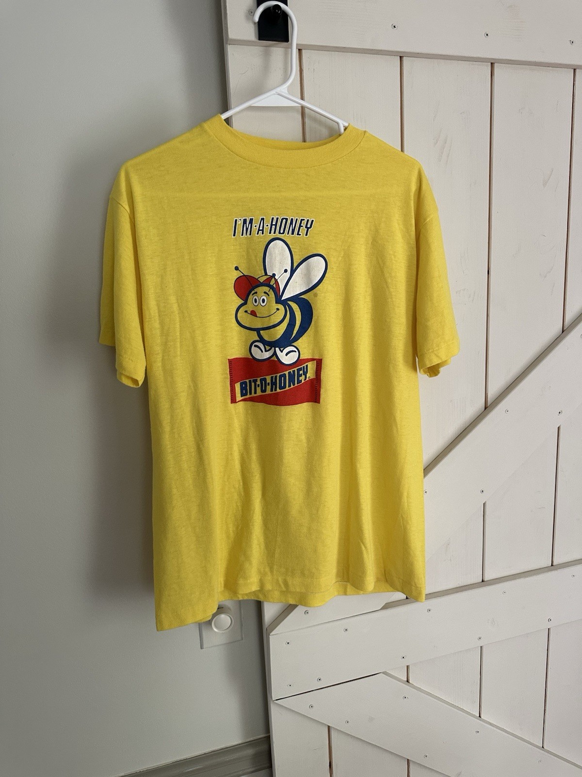 Yellow vintage 70s 80s Bit O Honey Candy cotton t-shirt