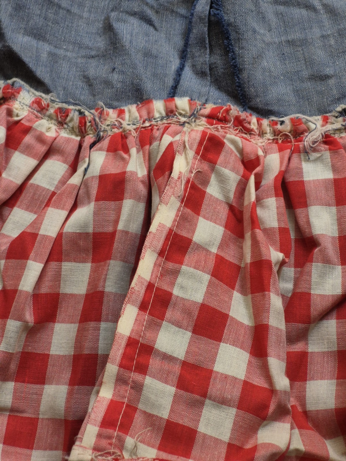 Vtg 50s Joy Stevens California Gingham Corset Ruffle Rockabilly Sleeveless Maxi