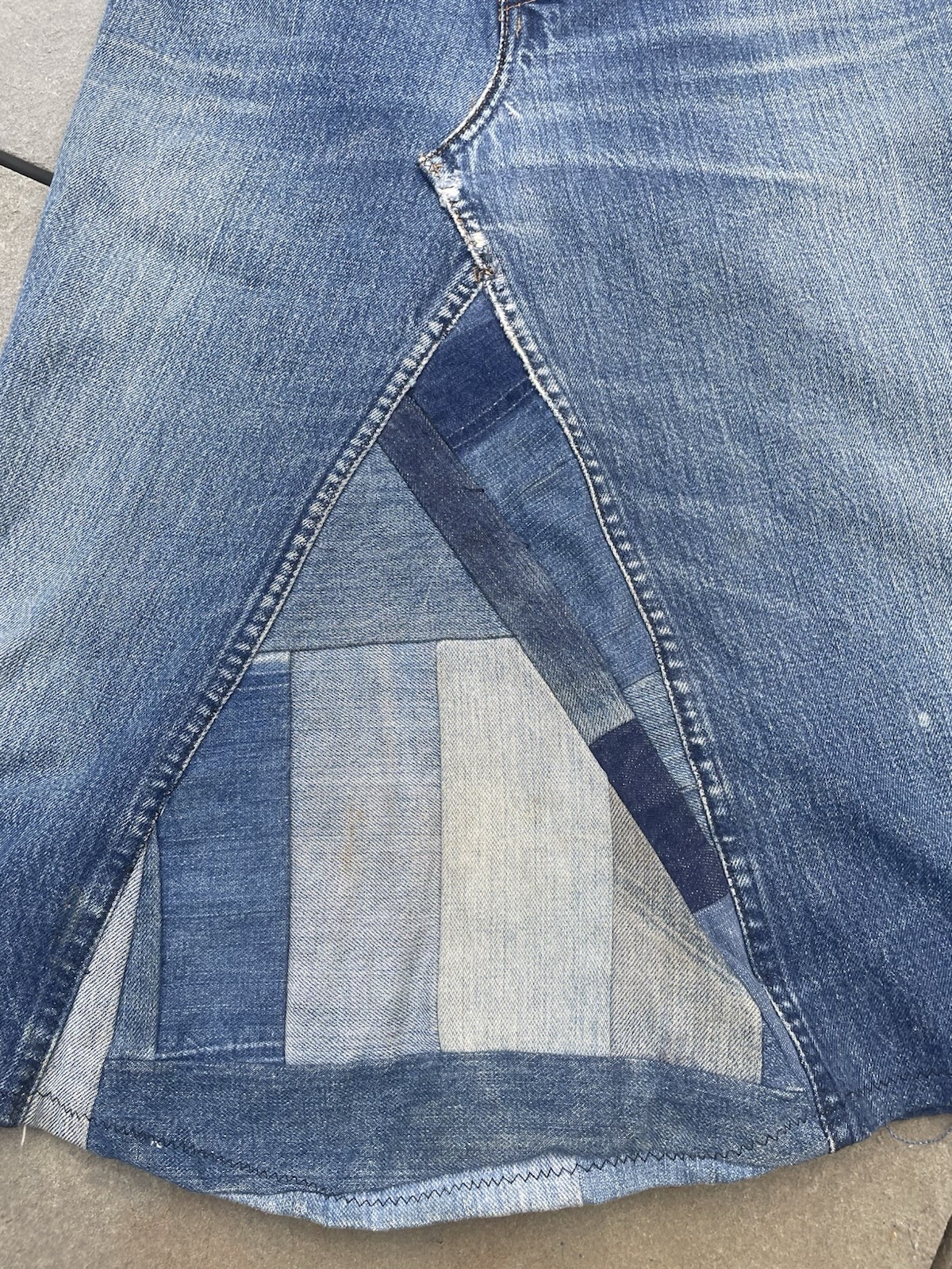 Vintage 1970s Orange Tab Levi’s Big E Custom Jean Skirt Selvedge Denim USA READ