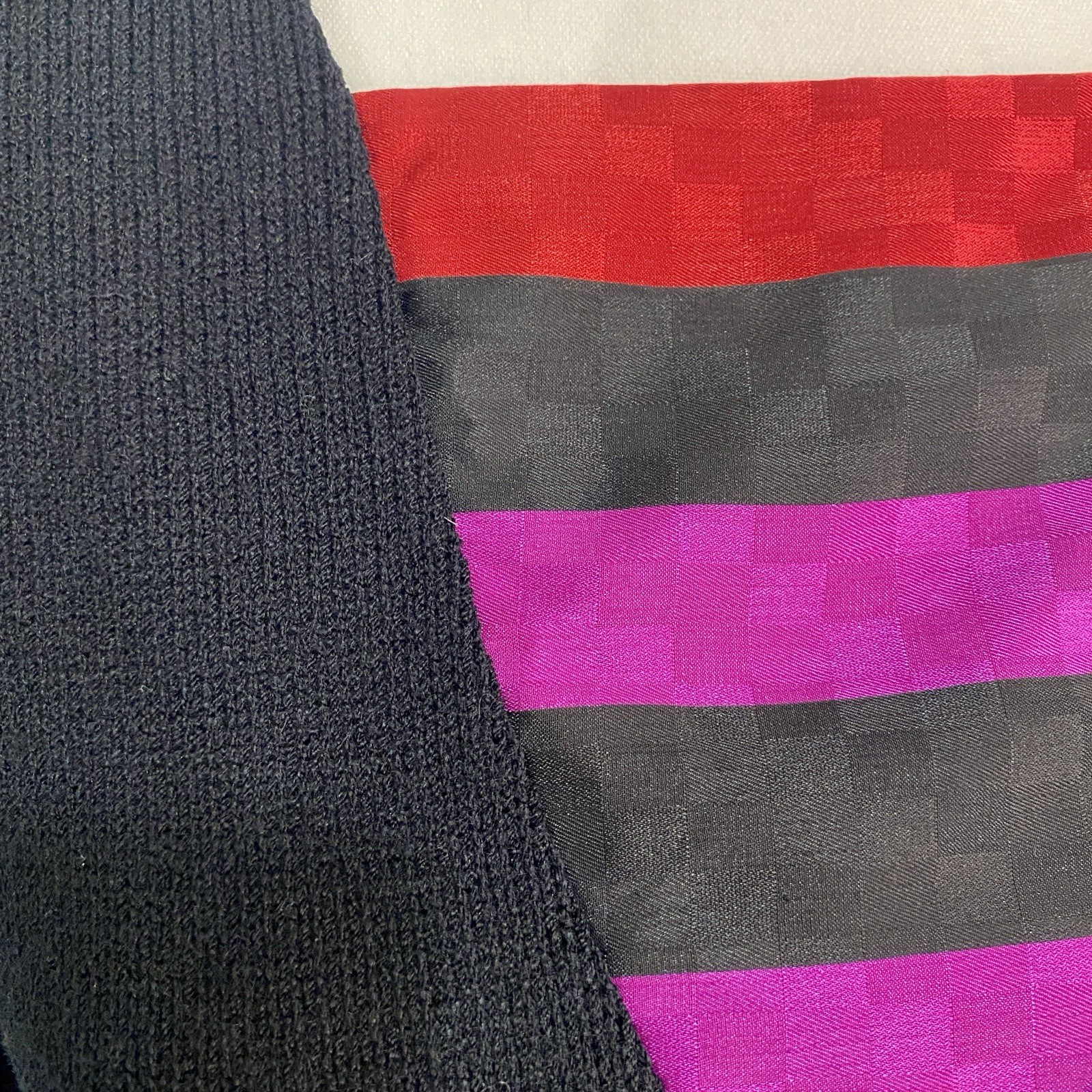 Vintage Anthony Sicari 2pc Set Black Pink Neon Striped Sweater Skirt Size 6 USA