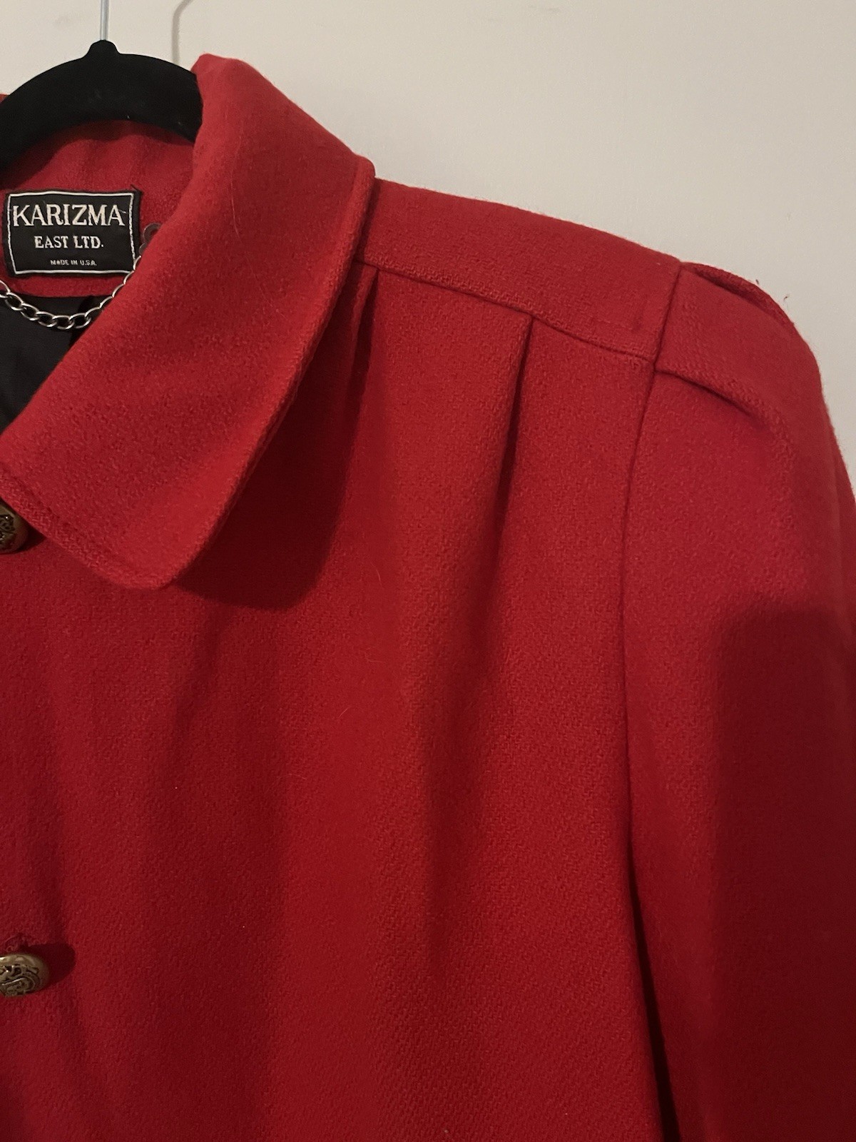 Vintage Red Karizma East Ltd. Women’s Wool Coat Size XL Made In USA