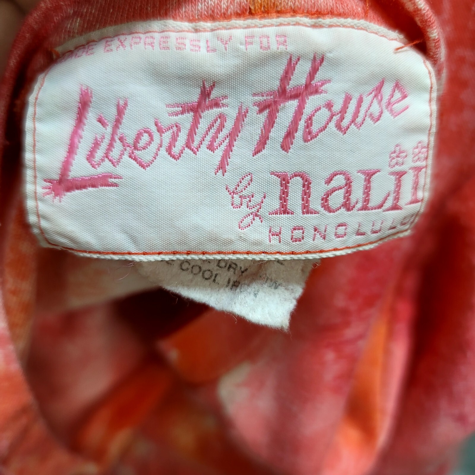 Vintage Liberty House Nani Hawaii Coral Tropical Floral Maxi Dress Womens S Tiki