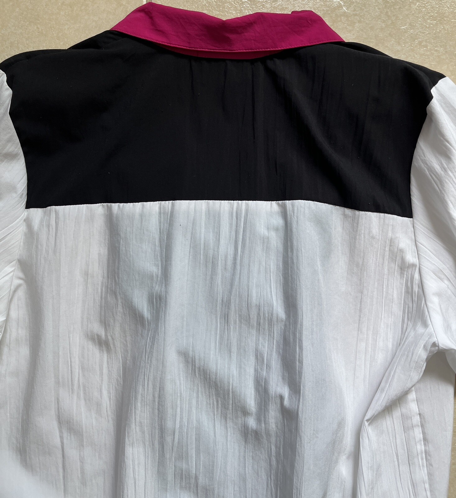 Vintage LA Attitude Women’s Top Medium Pullover White Black Green Gold Geometric