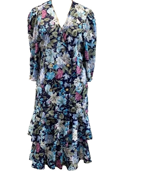 Tina Barrie Vintage floral skirt set size 10 polyester multicolor made in USA