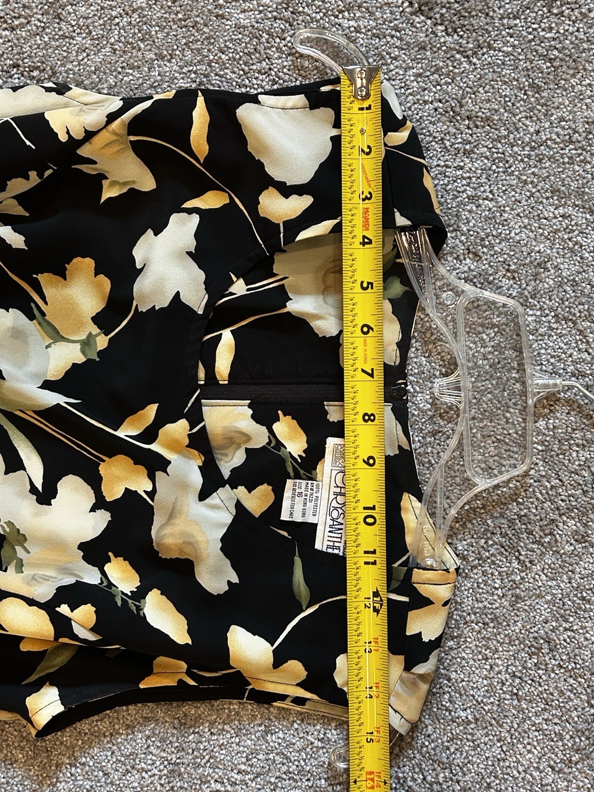 Vintage Chrysantheme Brand Summer Sleeveless Floral Dress Womens Size 16