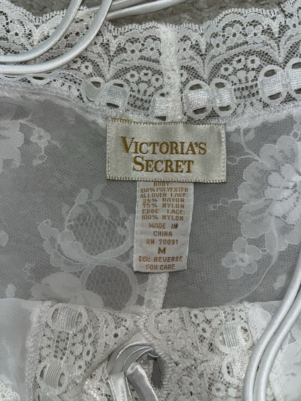 90s Gold Label Victorias Secret White Lace Bodysuit/Teddy Medium Vintage