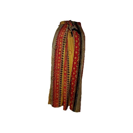 Vtg 90s Women Brown Patchwork Wrap Maxi Skirt Sz 18 Western Phoebe Buffay Grunge