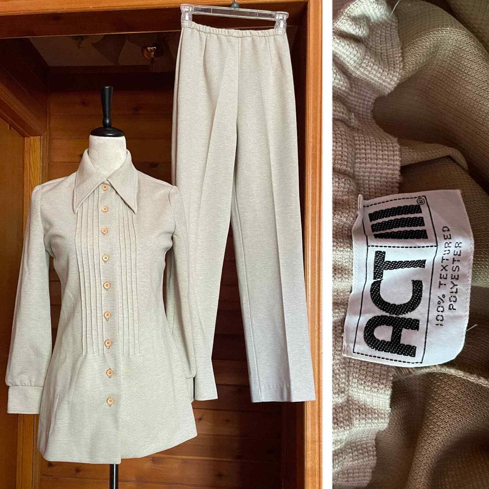 Vintage 70’s Act lll Act 3 Dagger Collar Polyester Leisure Suit Set Sz Small